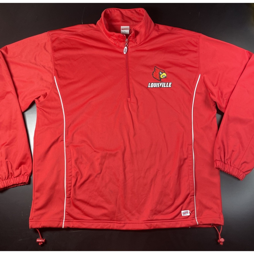 Vintage Louisville Cardinals Soffe 1/4 Zip Pullover Jacket Mens XL - Rare NCAA
